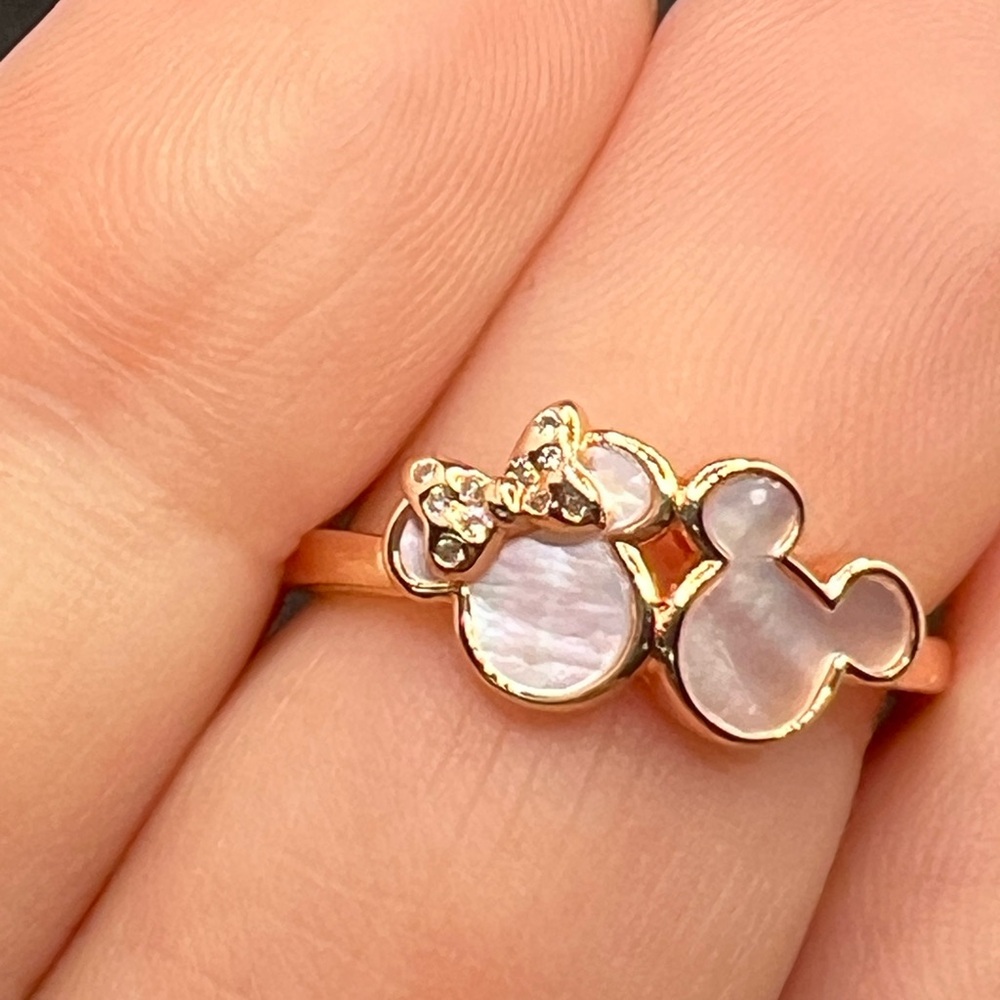 Rose Gold Tone Mouse Ears Afjustable Ring